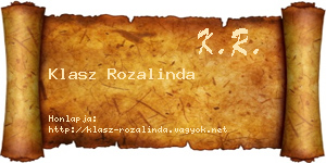Klasz Rozalinda névjegykártya